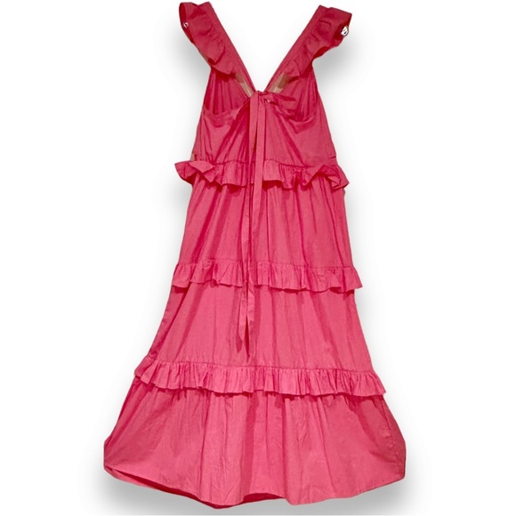 Boohoo size 8 pink maternity frill tie midi maxi dress - Picture 4 of 13